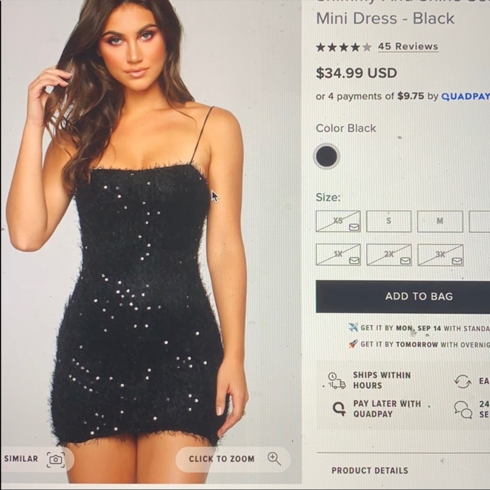 Black Sequin Fashion Nova Dress